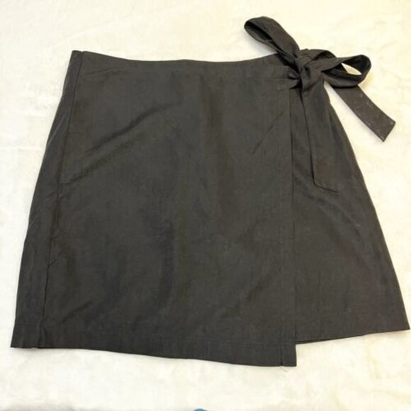 HYFVE Black Asymmetrical Tie Front Skort Skirt Women's L - Picture 2 of 9
